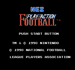 NES Play Action Football (USA) Title Screen